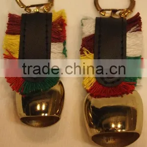 Bell Keyring With Leather Strap 1" Gold as Souvenir or Promotional Gifts A4-C07/06(A066) thumbnail-1