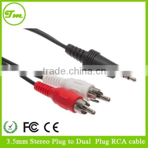 3 FT 3.5mm Stereo Plug to Dual Plug RCA Cable thumbnail-1