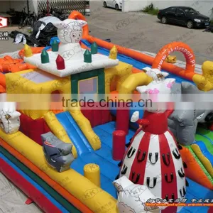 Pleasant Goat and Big Big Wolf Inflatable Fun City Rental Equipment for Park thumbnail-1
