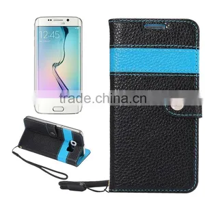 For Samsung Galaxy S6 Edge New Genuine Real Leather Card Holder Flip Wallet Case Cover thumbnail-1