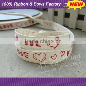 5/8" Love & Kisses Cotton Ribbon Printing thumbnail-1