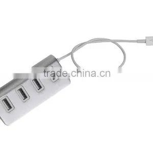 Good for Gifts! Aluminium Casing 4 Port Type c Hub Change to Usb 2.0 Hub for Macbook With LED Indicators thumbnail-2