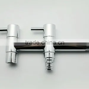 Chrome Brass Washing Machine Double Taps Mop Pool Sink Tap Wall Mount Bathroom Accessory 0733 thumbnail-1
