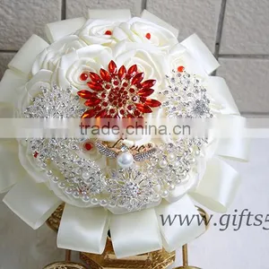 Handmade Large Bridal Wedding Brooch Bouquet thumbnail-1