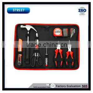 16PCS Mechanic Tool Sets 6'' Long Nose Plier 6'' Combination Plier Testing Pen Scissor Utility Knife Tool Bag thumbnail-1
