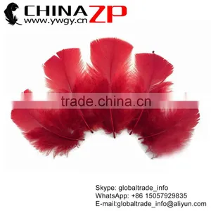 Wholesale Plume ZPDECOR Crafts Factory Colorful Dyed Burgundy Turkey Flat T-Base Body Plumage Feathers for Decorations thumbnail-1