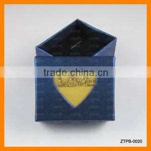Lovely Dark Blue Christmas Gift Heart Ring Box Wholesale ZTPB-0020 thumbnail-1