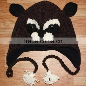 Woolen Nepal Quailty Dyeing Cute Warm Adult Animal Funny Knitted Hat thumbnail-1