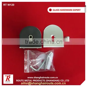 High Quality Bright Polished Flat Base D Shape Stainless Steel Tempered Glass Clamp thumbnail-1
