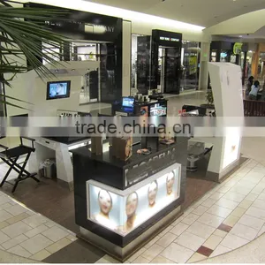 High-end Mall Cosmetic Kiosk Display Design Furniture With Glass thumbnail-3
