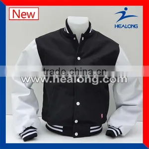 Hot Selling Black White Baseball Style Jackets thumbnail-1