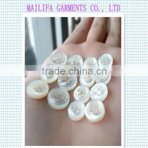 White Mother of Peal Buttons for Shirt and Shirt Collar in Size18L,14L in Bowl Shape thumbnail-1