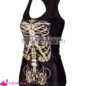 Wholesale Immortal Lovers Printed Black Women Tank Top Manufacturer BX042 thumbnail-4