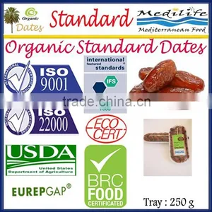 Organic Standard Dates "Deglet Noor" Category, Standard Organic Dates, Healthy Fruit , Organic Standard Dates 250g Tray thumbnail-1