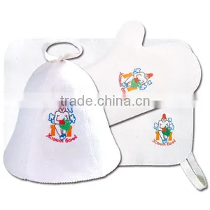 Russian Sauna Set With Sauna Cap, Sauna Glove, Sauna Cushion thumbnail-1