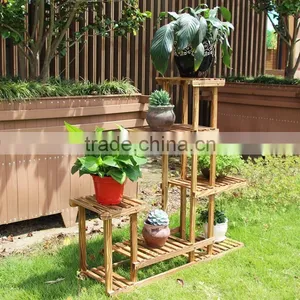 Tall Antique Garden Wooden Flower Stand Designs With Multilayer Frames thumbnail-1