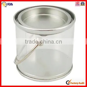 Chocolate Cookie Round Handle Snacks Metal Clear Pvc Box thumbnail-1