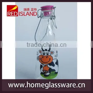 Sealed Glass Milk Bottle With the Ceramic Lid and Wire Clip thumbnail-4