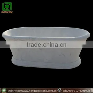 Cheap Oval Shaped White Marble Bathtub thumbnail-1