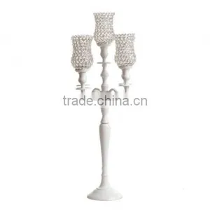 White Candelabra/candelabra/wedding Table Candelabra thumbnail-1
