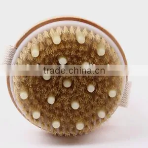 Cy301 Extra Long Curved Handle Wooden Back & Bath Brush With Natural Bristle and Massage thumbnail-3