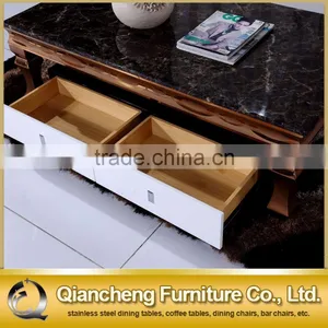 Fancy Coffee Table With Golden Stainless Steel Frame thumbnail-4