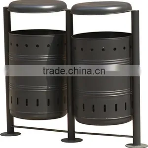 Arlau Outdoor Metal Playground Garbage Bin thumbnail-3