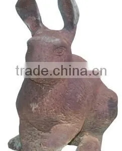 Cast Iron Vivid Metal Rabbit Statue thumbnail-4