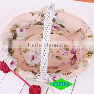 Wholesale China Custom Promotional Eco White Wicker Flower Girl Baskets thumbnail-3