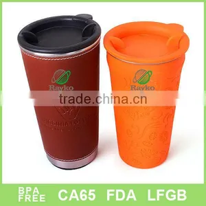 Double Wall Silicon Sleeve Travel Mug450ML thumbnail-1