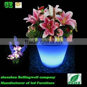LED Large Garden Flower Pots Blue /led Plastic Small Cube Led Flower Pot Indoor Flower Pot thumbnail-5