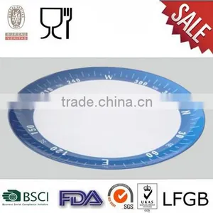 Round Melamine Leaves Design White Plate thumbnail-1