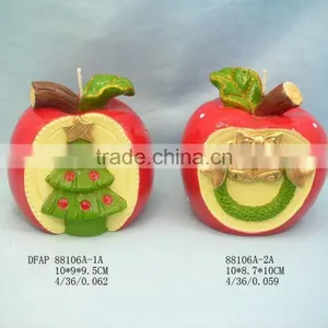 Art Apple Candle With Christmas Tree thumbnail-1