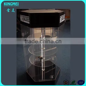 KM-AP41 High Quality Clear Acrylic Rotating Showcase,LED Display Showcase,acrylic Display Case With Lock and Key thumbnail-2