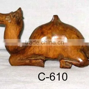 Carved Wooden Animals/wood Carved Camel thumbnail-1