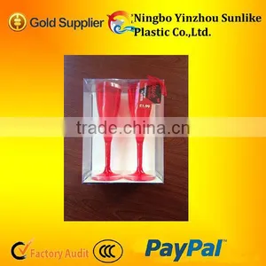 2014 Valentine's Day Loving Heart Disposable Plastic Champagne Glasses/plastic ps Goblet Set for Valentine's Day thumbnail-1
