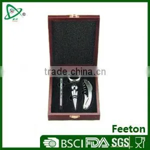 4pcs High Quality Stainless Steel Bartender Set in Wooden Case thumbnail-1