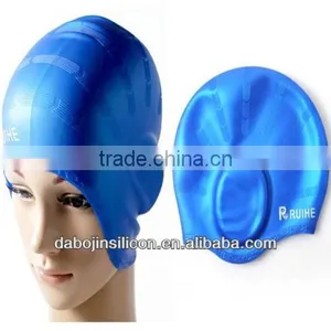 2014 Fashion Colors Printed Silicone Swimming Caps, Promotion Swim Cap, Kids Swim Cap thumbnail-6