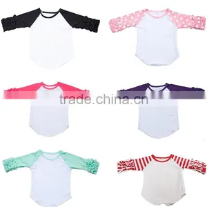Baby Clothing Design Kids Clothing Wholesale 2017 Icing Ruffle Raglan Shirt Baby Ruffle Raglan Kids Shirt thumbnail-1