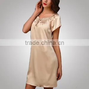 Modern Design Chinese Style New Fashion Satin Nightdress Women Dress Manufacturer thumbnail-5