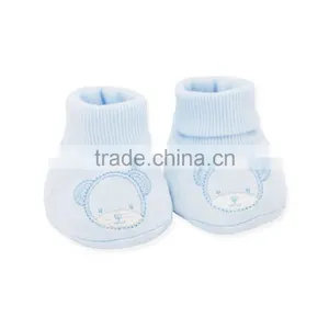 Wholesale Baby Product Thermal Lovely Blue Beer Embroidered Organic Cotton Fancy Baby Sock thumbnail-1