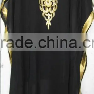 Black Embroidered Georgette Kaftan COVER UP thumbnail-1