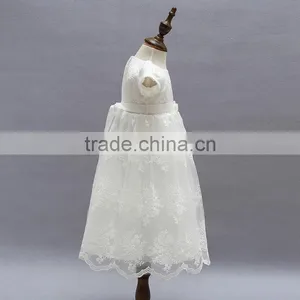 New Arrival Baby Clothes Wholesale Hot Sale Tulle Cheap 2017 Children's Boutique Short Sleeve White Summer Elegant Dress thumbnail-4