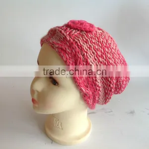 Computer Machine and Hand Made Red Lovely Girl's Fashion Cute Children Knitted Hats Factory thumbnail-3