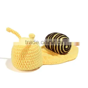 Newborn Snail Design Knitted Hat Cute Baby Kids Crochet Boutique Caps Winter Baby Clothes thumbnail-2