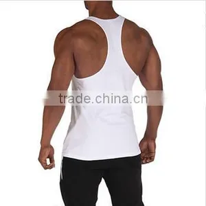 100% Cotton Racer Back Wholesale Custom Plain Mens Fitness Stringer Tank Top thumbnail-2