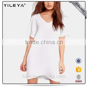 Summer Long Style Girl Tee Short Sleeve Custon Women Cotton t Shirt thumbnail-1