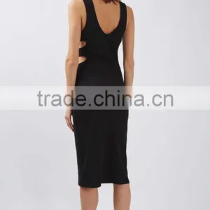 Women's Black Vest Midi Dress thumbnail-4