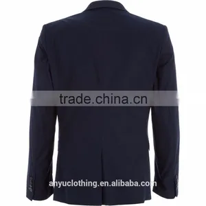 Plain Style Premium Cotton Midnight Blue Three-Piece Suit for Male thumbnail-2