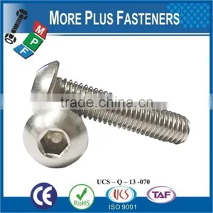 Made in Taiwan Button Head Socket Cap Screw Metric ISO 7380 Grade 10 9 Coarse Bare Steel Zinc Plated thumbnail-1